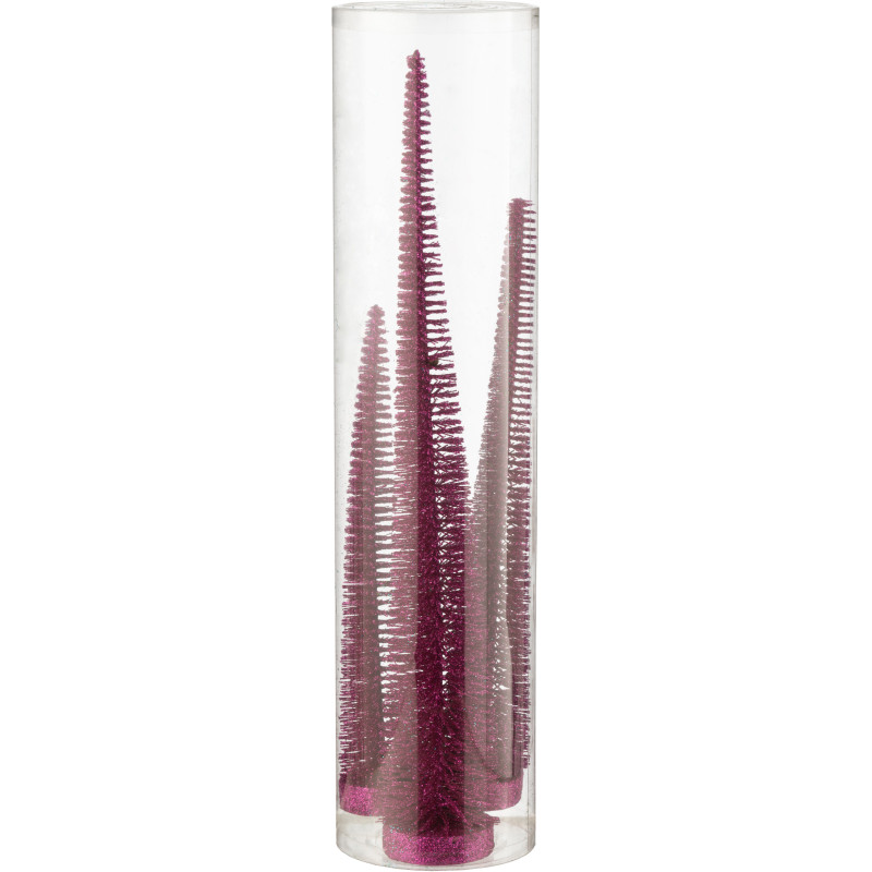 Sapins décoratifs modernes en Plastique Rose Avec paillettes Ylira (Lot de 3) - 3
