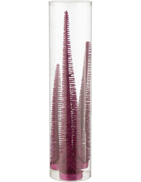 Sapins décoratifs modernes en Plastique Rose Avec paillettes Ylira (Lot de 3) - 3