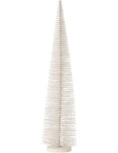 Sapin de Noël déco à poser XL Hauteur 61 cm en Plastique Blanc Avec paillettes Zynor - 1