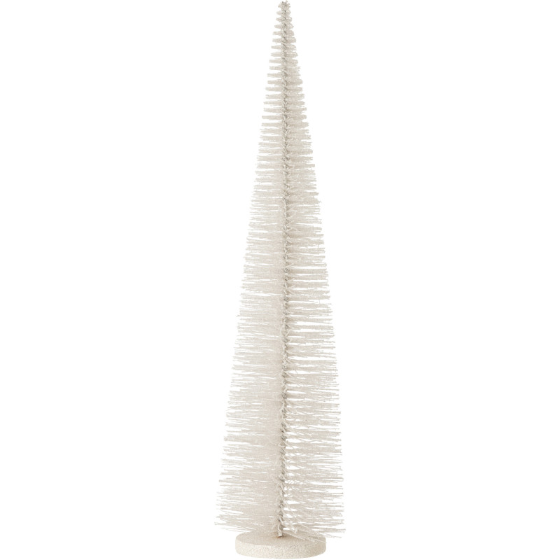 Sapin de Noël déco à poser XL Hauteur 61 cm en Plastique Blanc Avec paillettes Zynor - 1