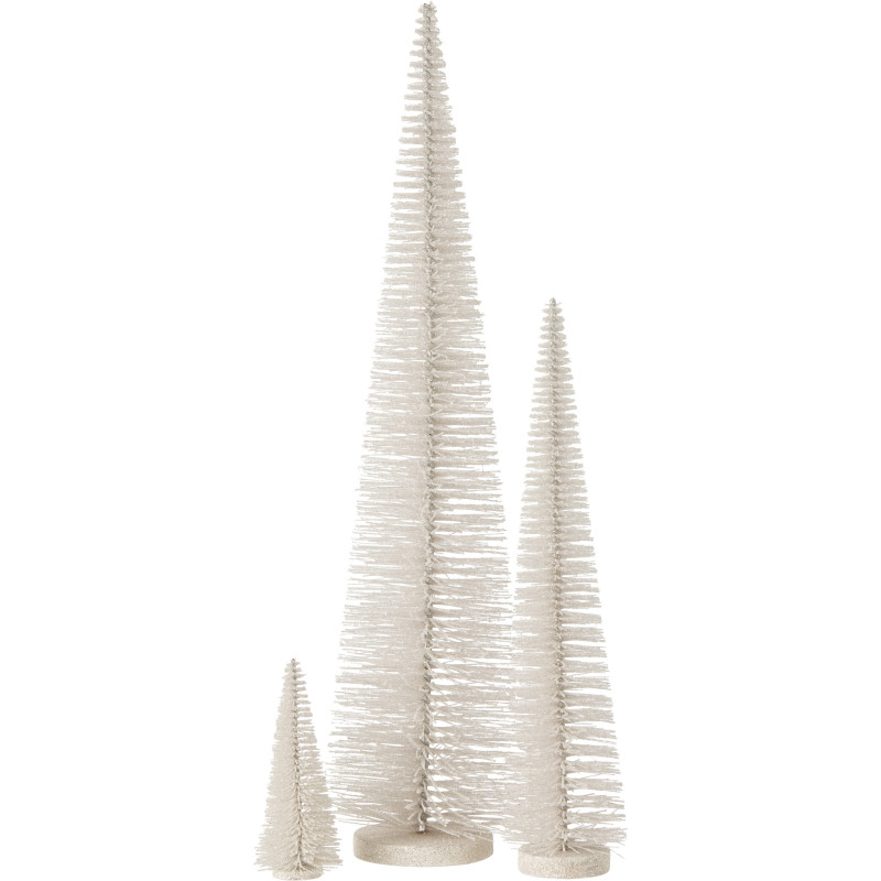 Sapin de Noël déco à poser XL Hauteur 61 cm en Plastique Blanc Avec paillettes Zynor - 2