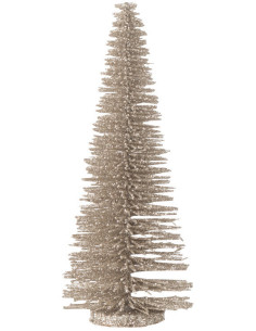 Sapin de Noël déco à poser Hauteur 15 cm en Plastique Gris Avec paillettes Zynor - 1