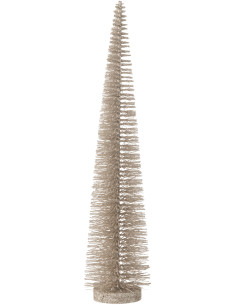 Sapin de Noël déco à poser Hauteur 39 cm en Plastique Gris Avec paillettes Zynor - 1