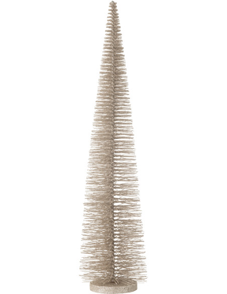 Sapin de Noël déco à poser XL Hauteur 61 cm en Plastique Gris Avec paillettes Zynor - 1