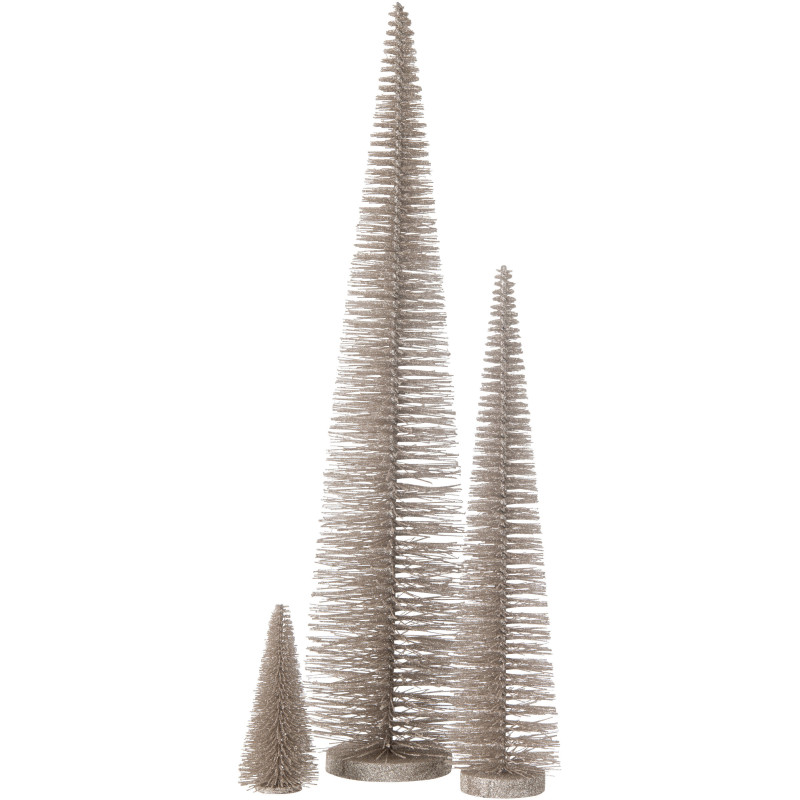 Sapin de Noël déco à poser XL Hauteur 61 cm en Plastique Gris Avec paillettes Zynor - 2
