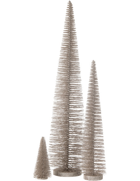 Sapin de Noël déco à poser XL Hauteur 61 cm en Plastique Gris Avec paillettes Zynor - 2