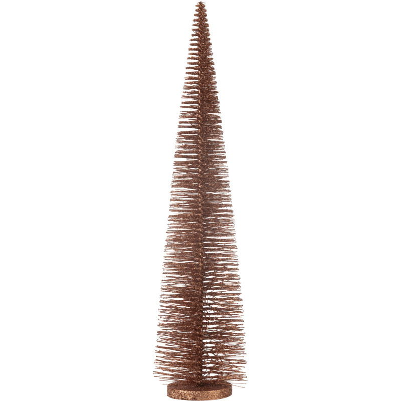 Sapin de Noël déco à poser XL Hauteur 61 cm en Plastique Marron Avec paillettes Zynor - 1