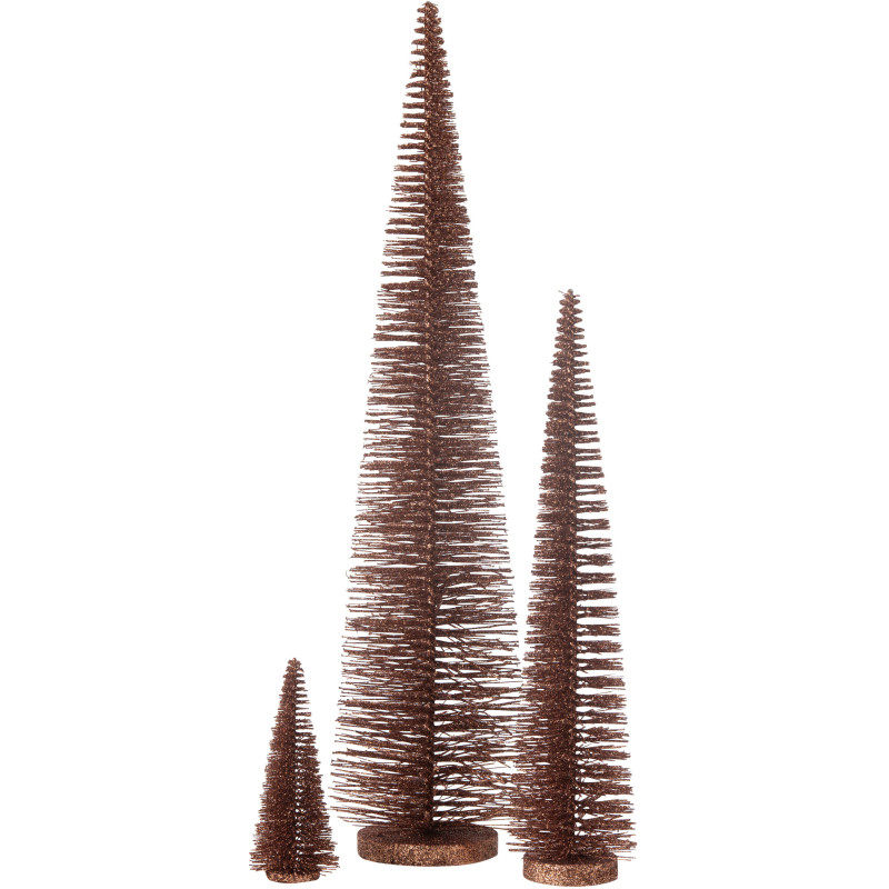 Sapin de Noël déco à poser XL Hauteur 61 cm en Plastique Marron Avec paillettes Zynor - 2