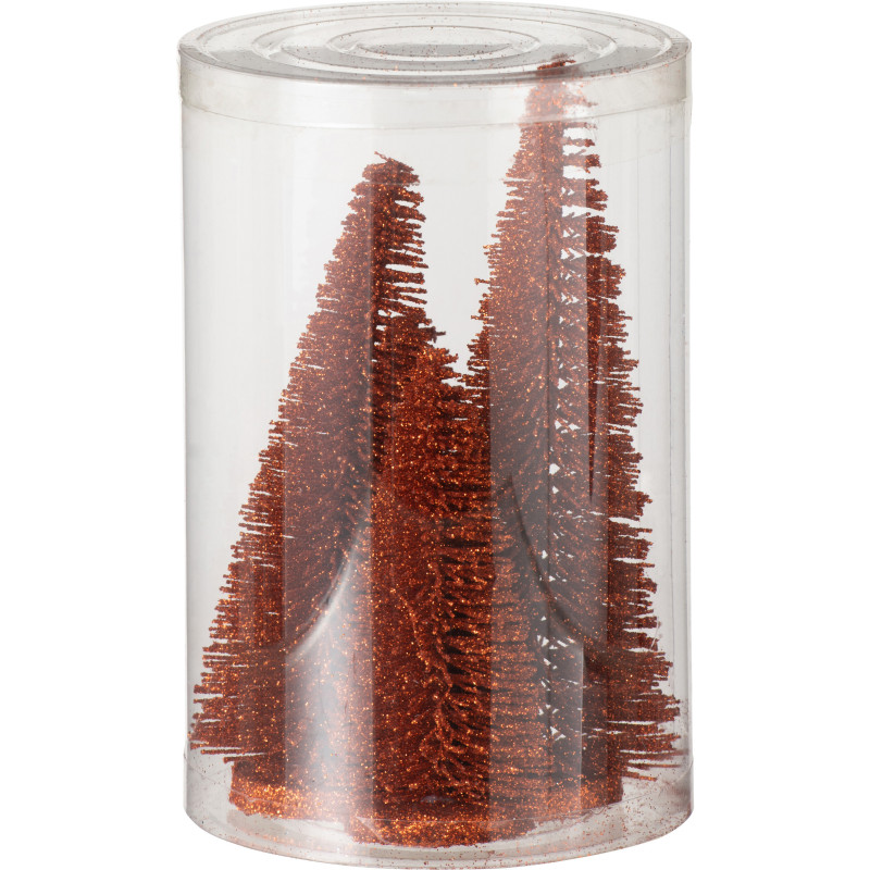 Sapins de Noël déco à poser en Plastique Cuivré Avec paillettes Zynor (Lot de 4) - 2