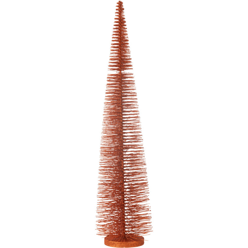 Sapin de Noël déco à poser XL Hauteur 61 cm en Plastique Cuivré Avec paillettes Zynor - 1