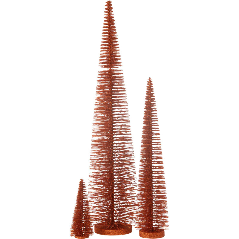 Sapin de Noël déco à poser XL Hauteur 61 cm en Plastique Cuivré Avec paillettes Zynor - 3