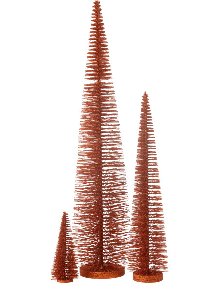 Sapin de Noël déco à poser XL Hauteur 61 cm en Plastique Cuivré Avec paillettes Zynor - 3