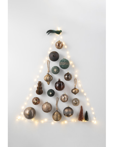 Sapins de Noël déco à poser en Plastique Rouge bordeaux Avec paillettes Zynor (Lot de 4) - 2