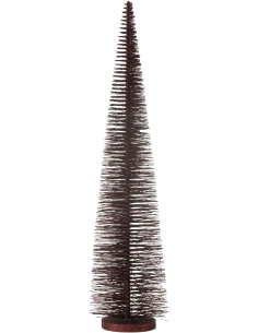 Sapin de Noël déco à poser XL Hauteur 61 cm en Plastique Rouge bordeaux Avec paillettes Zynor - 1