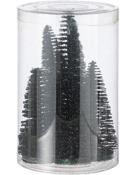 Sapins de Noël déco à poser en Plastique Vert foncé Avec paillettes Zynor (Lot de 4) - 3