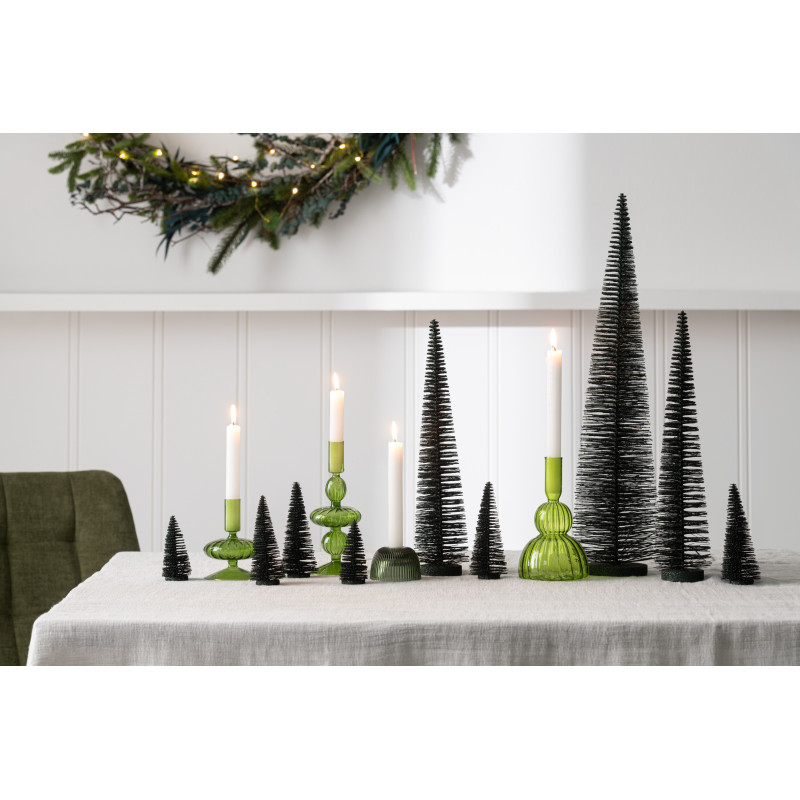 Sapins de Noël déco à poser en Plastique Vert foncé Avec paillettes Zynor (Lot de 4) - 5
