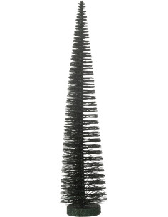 Sapin de Noël déco à poser Hauteur 39 cm en Plastique Vert foncé Avec paillettes Zynor - 1