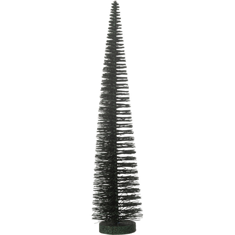 Sapin de Noël déco à poser Hauteur 39 cm en Plastique Vert foncé Avec paillettes Zynor - 1