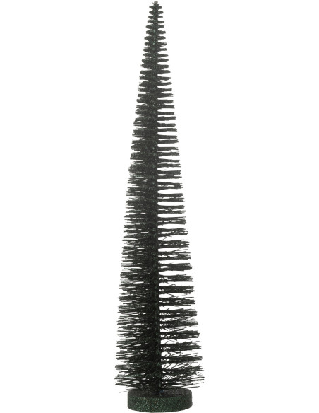 Sapin de Noël déco à poser Hauteur 39 cm en Plastique Vert foncé Avec paillettes Zynor - 1