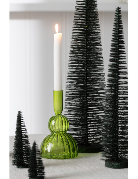 Sapin de Noël déco à poser Hauteur 39 cm en Plastique Vert foncé Avec paillettes Zynor - 2