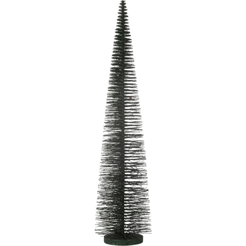 Sapin de Noël déco à poser XL Hauteur 61 cm en Plastique Vert foncé Avec paillettes Zynor - 1