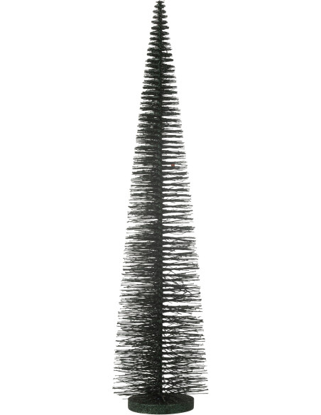 Sapin de Noël déco à poser XL Hauteur 61 cm en Plastique Vert foncé Avec paillettes Zynor - 1