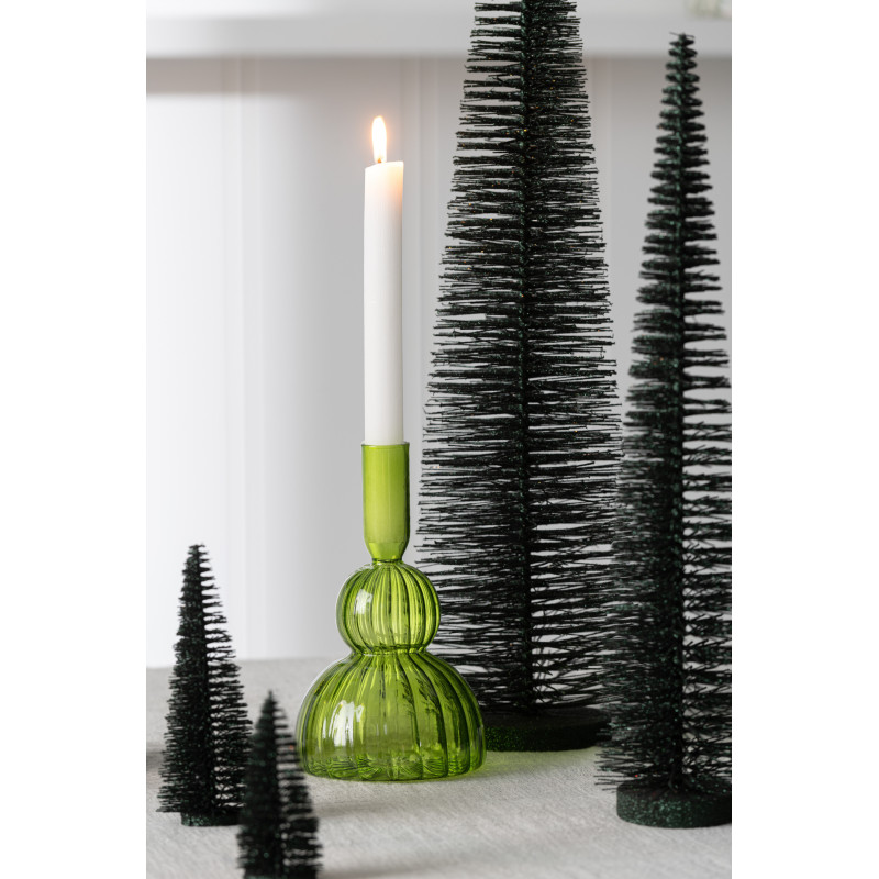 Sapin de Noël déco à poser XL Hauteur 61 cm en Plastique Vert foncé Avec paillettes Zynor - 2