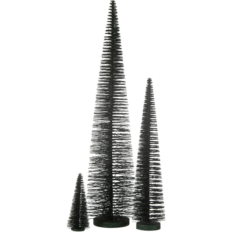 Sapin de Noël déco à poser XL Hauteur 61 cm en Plastique Vert foncé Avec paillettes Zynor - 3