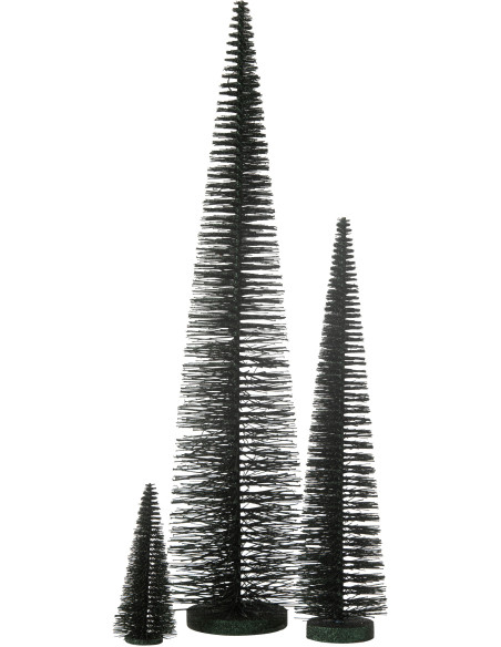 Sapin de Noël déco à poser XL Hauteur 61 cm en Plastique Vert foncé Avec paillettes Zynor - 3