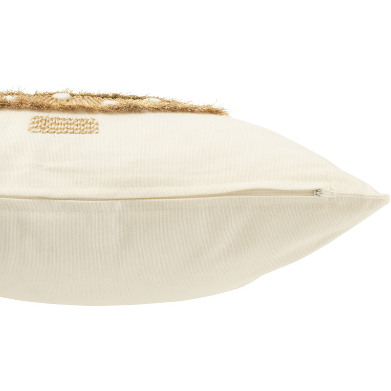 Coussin original Carré 45x45 en Coton Blanc Doré Avec pompons Motif Sapin de Noël Joryn - 3