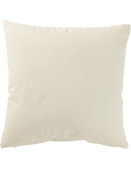 Coussin original Carré 45x45 en Coton Blanc Doré Avec pompons Motif Sapin de Noël Zelar - 2