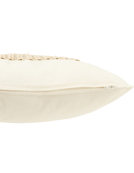 Coussin original Carré 45x45 en Coton Blanc Beige Let's Get Cozy - 4