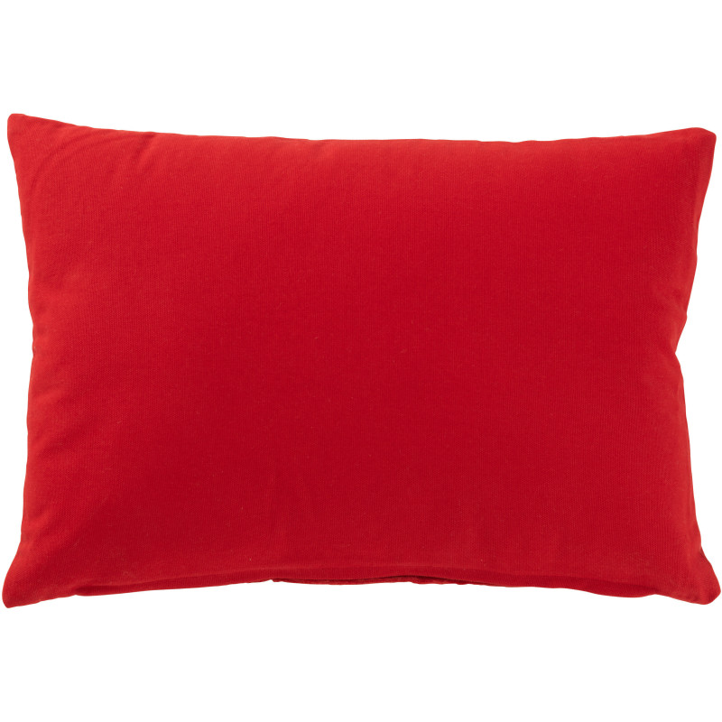 Coussin original Rectangulaire 45x30 en Velours Rouge Blanc Motif Sapins Alythra - 3