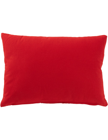Coussin original Rectangulaire 45x30 en Velours Rouge Blanc Motif Sapins Alythra - 3