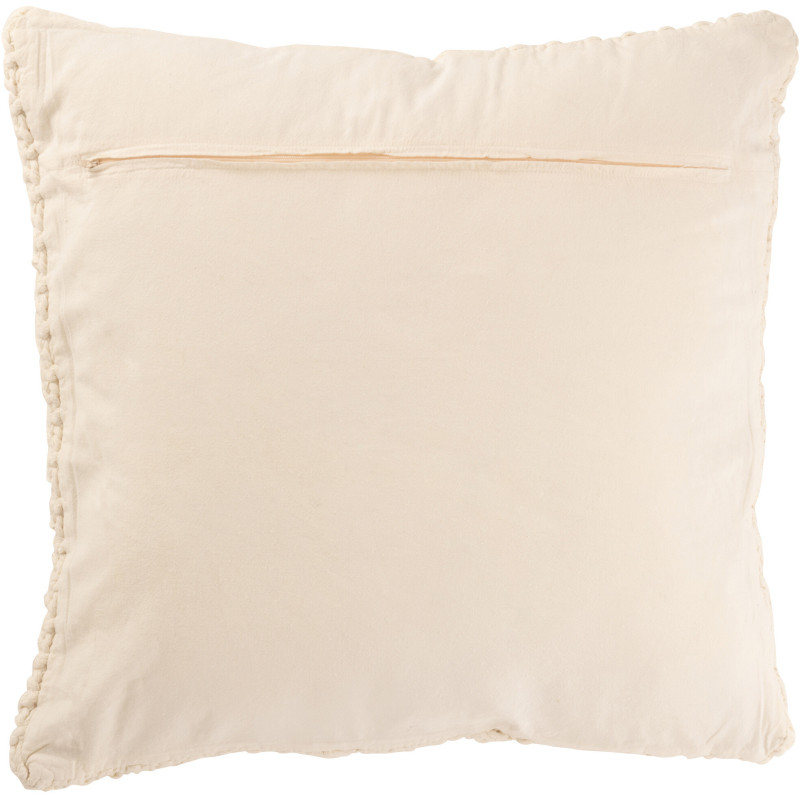 Coussin XL style vintage Carré 50x50 en Coton Blanc Délavé Motif tricot & tressage Nyxari - 2
