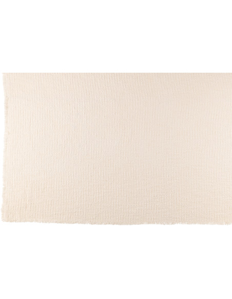 Plaid original 180x130 en Coton Tissu Blanc Effiloché Xyrell - 3