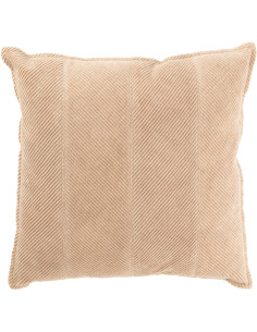 Coussin moderne Carré 45x45 en Velours côtelé Beige Talyra - 1