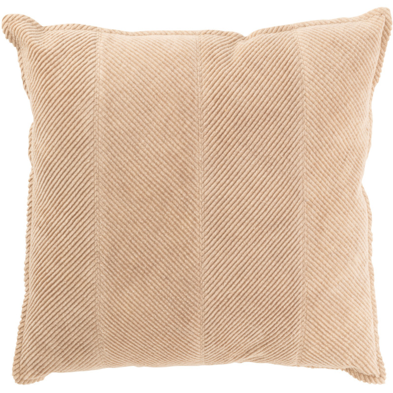 Coussin moderne Carré 45x45 en Velours côtelé Beige Talyra - 1