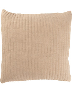 Coussin original Carré 45x45 en Coton Tissu Beige Motif coutures Teddy - 1