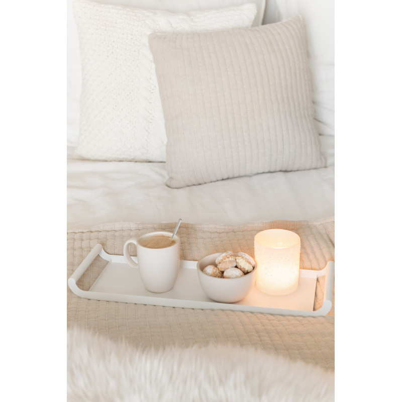 Coussin original Carré 45x45 en Coton Tissu Beige Motif coutures Teddy - 2