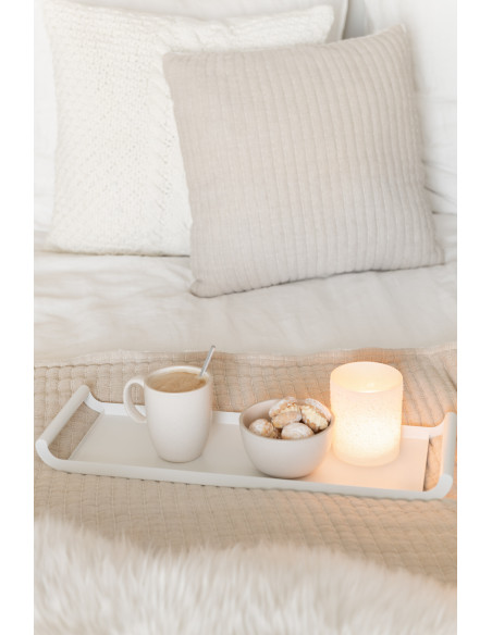 Coussin original Carré 45x45 en Coton Tissu Beige Motif coutures Teddy - 2