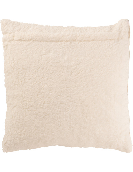 Coussin original Carré 45x45 en Coton Tissu Beige Motif coutures Teddy - 3