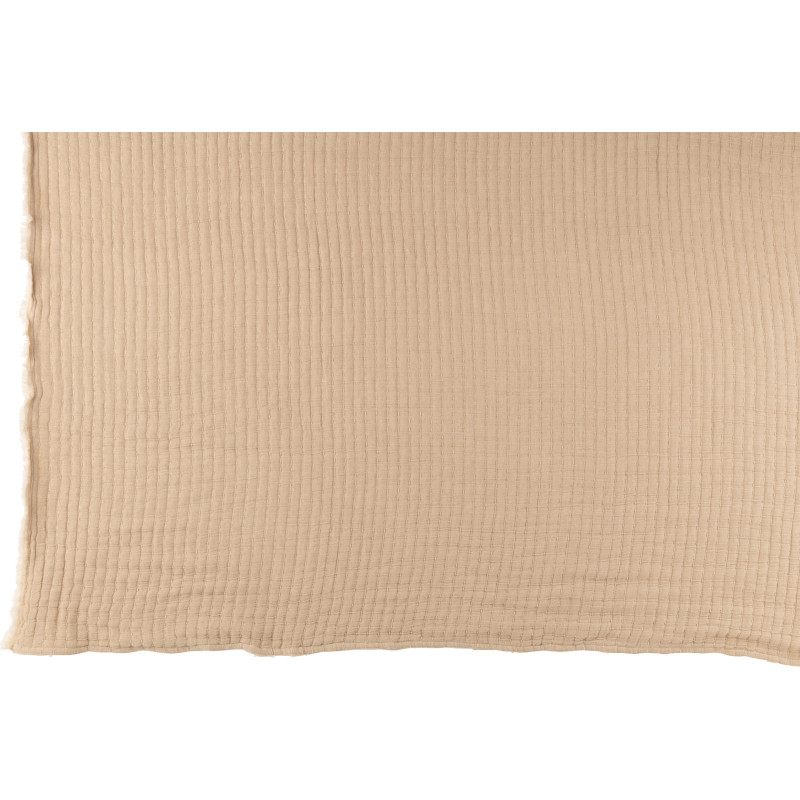 Plaid original 180x130 en Coton Tissu Beige Motif coutures Teddy - 3