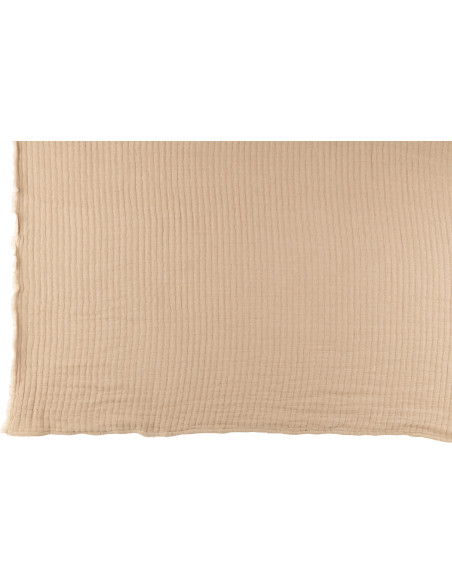 Plaid original 180x130 en Coton Tissu Beige Motif coutures Teddy - 3