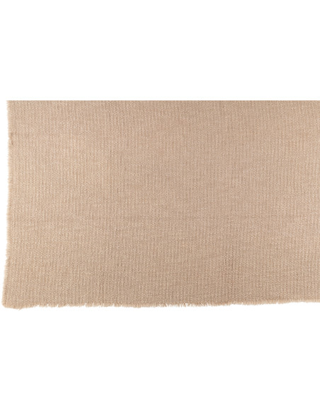 Plaid style vintage 180x130 en Coton Tissu Beige Effiloché Xyrell - 2