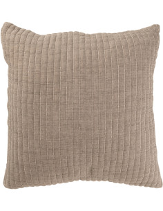 Coussin original Carré 45x45 en Coton Tissu Gris Motif coutures Teddy - 1