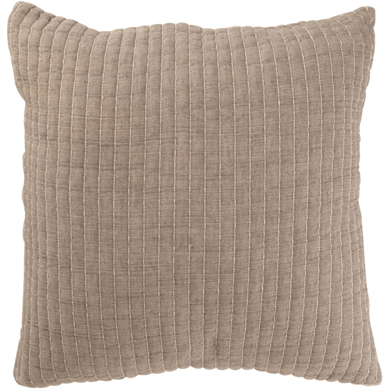 Coussin original Carré 45x45 en Coton Tissu Gris Motif coutures Teddy - 1