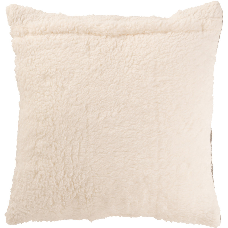 Coussin original Carré 45x45 en Coton Tissu Gris Motif coutures Teddy - 3