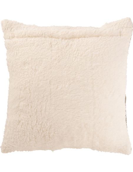 Coussin original Carré 45x45 en Coton Tissu Gris Motif coutures Teddy - 3