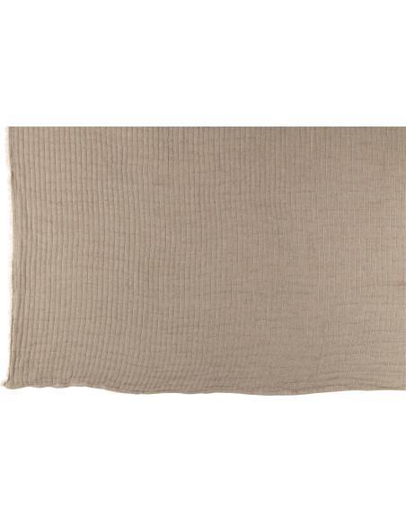 Plaid original 180x130 en Coton Tissu Gris Motif coutures Teddy - 3